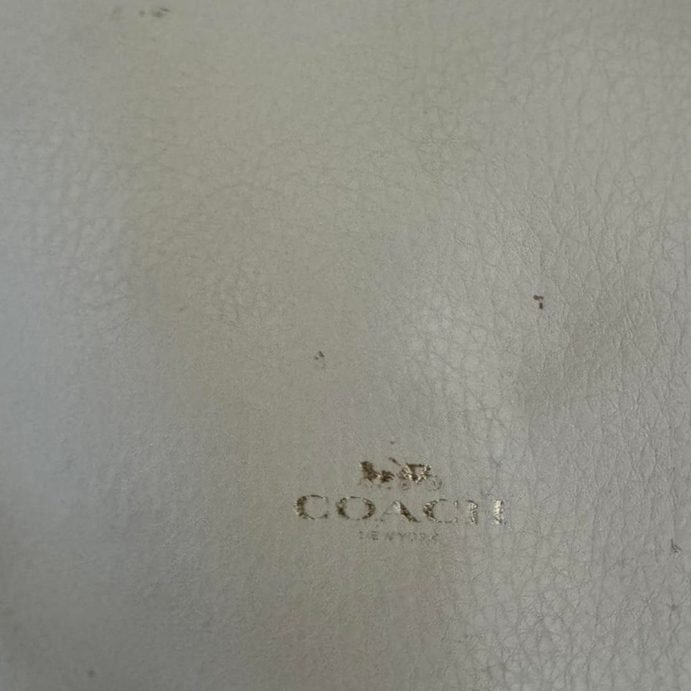 Coach New York White Pebbled Leather Tote Bag F58660 Shoulder Bag